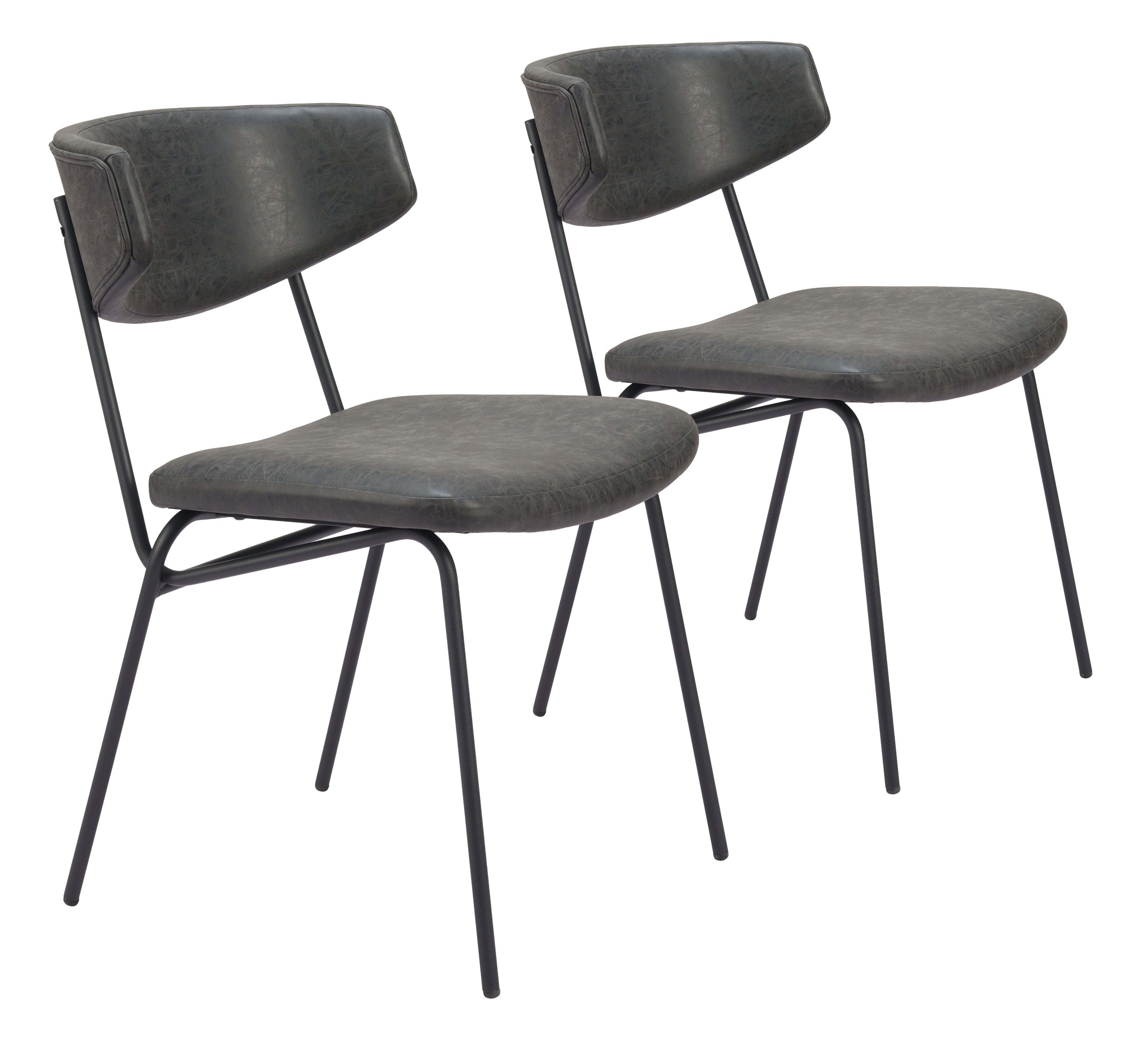 Zuo Charon Dining Chair Set of 2 – Vintage Black