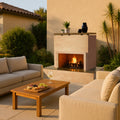 Cal Flame Sahara - Modern Outdoor Gas Fireplace with Wrap-Around Mantel