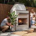 Cal Flame Laredo - Modern Outdoor Gas Fireplace with Mantel