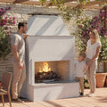 Cal Flame Durango - Modern Outdoor Gas Fireplace with Extended Bottom Mantel