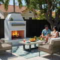 Cal Flame Key West - Modern Outdoor Gas Fireplace with Wrap-Around Mantel
