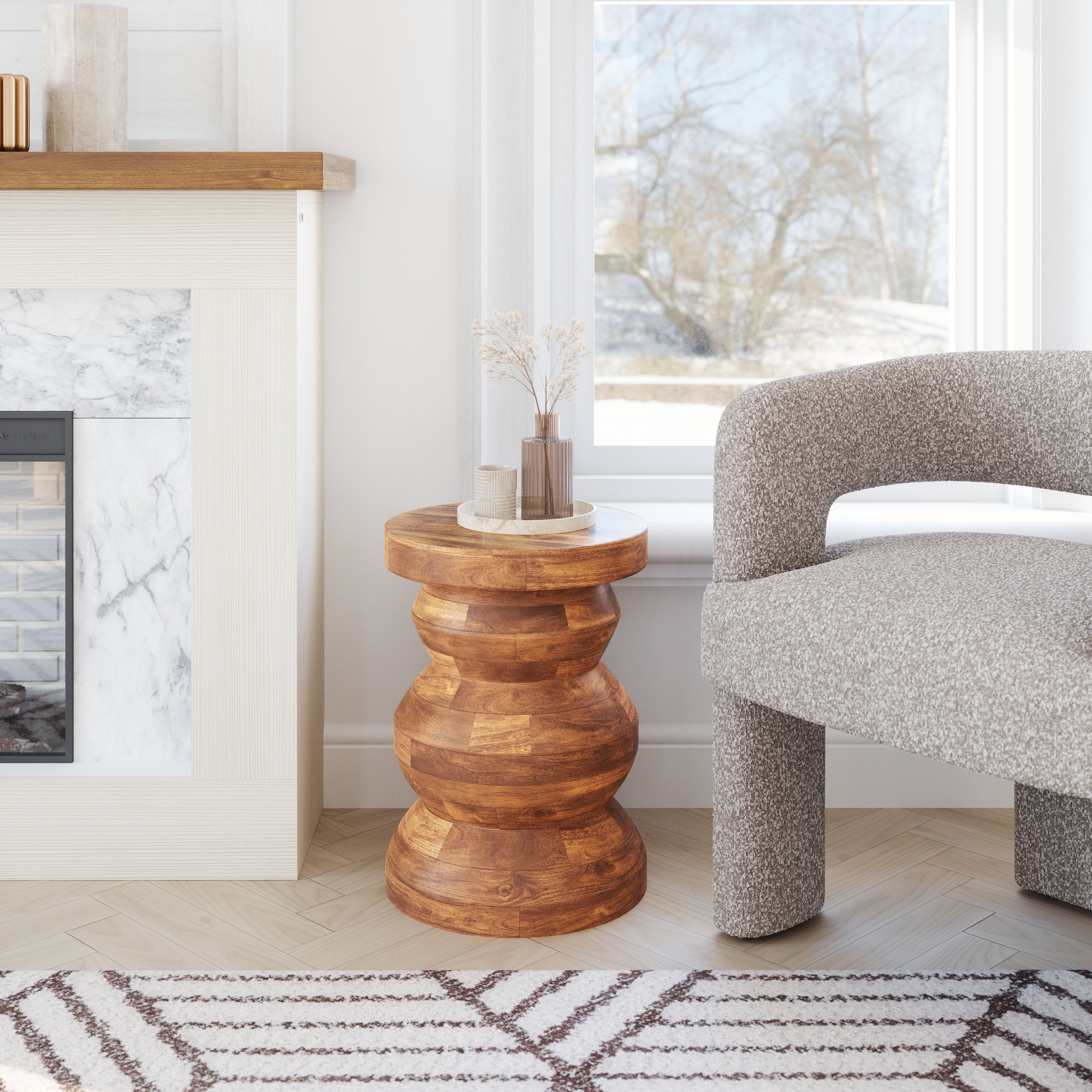 Zuo Kerala Side Table Walnut