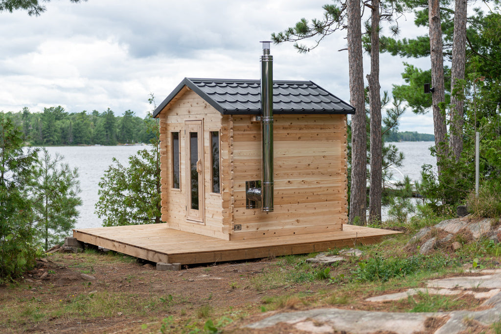 Leisurecraft CT Georgian cabin sauna exterior