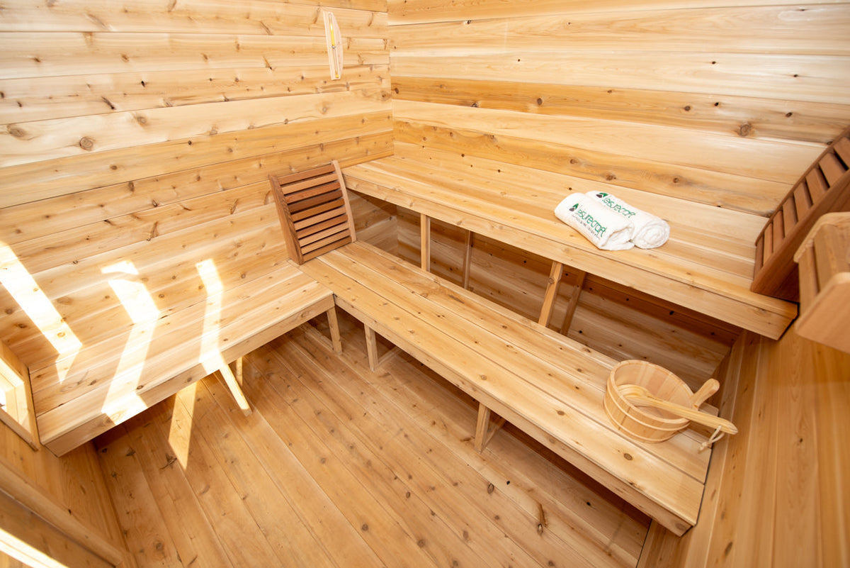 Leisurecraft CT Georgian cabin sauna interior