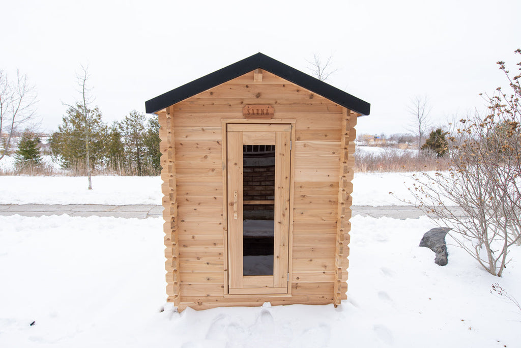 Leisurecraft CT Granby cabin sauna exterior