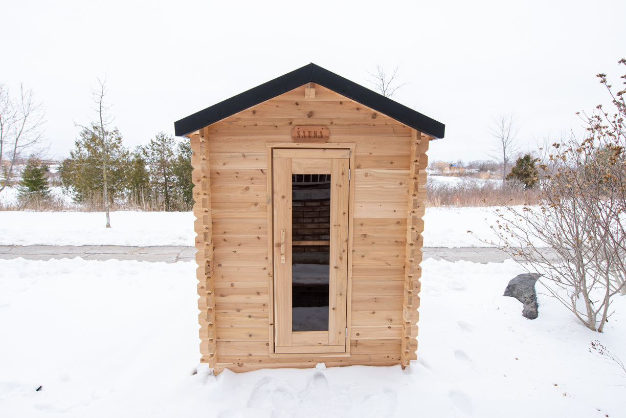 Leisurecraft CT Granby cabin sauna exterior