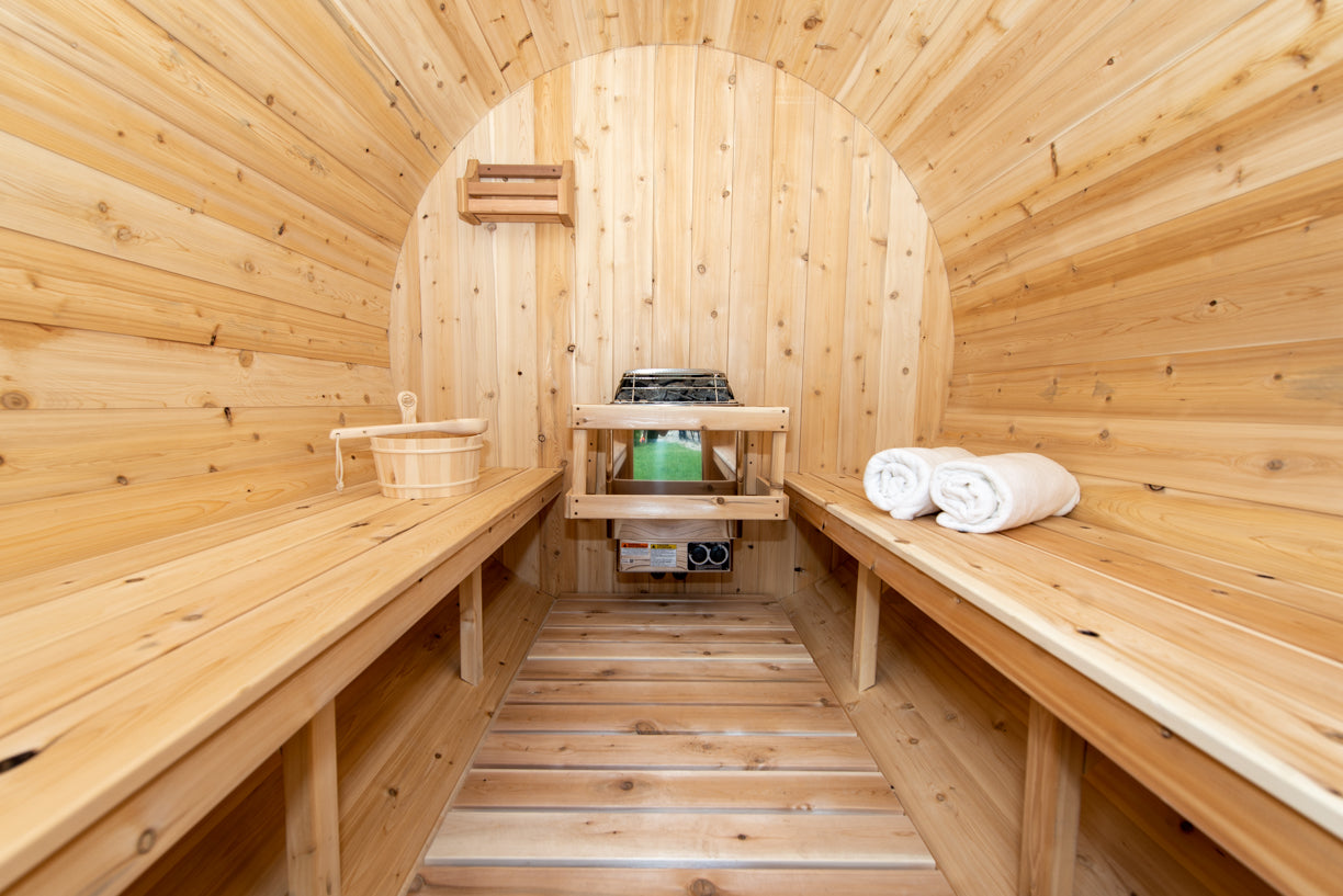 Leisurecraft CT Harmony barrel sauna interior
