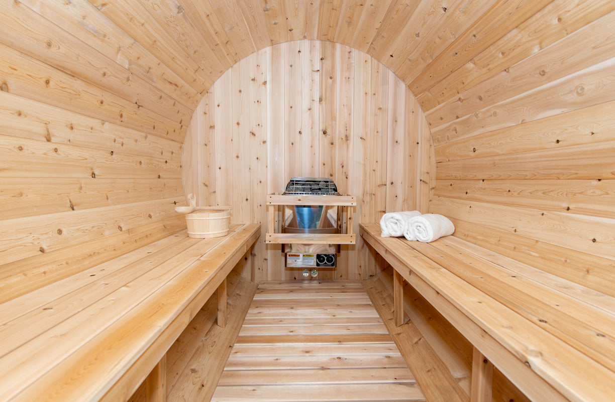 Leisurecraft CT Tranquility barrel sauna exterior