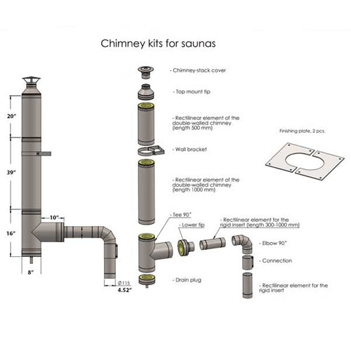 Leisurecraft chimney elbow kit for side-exit sauna installation